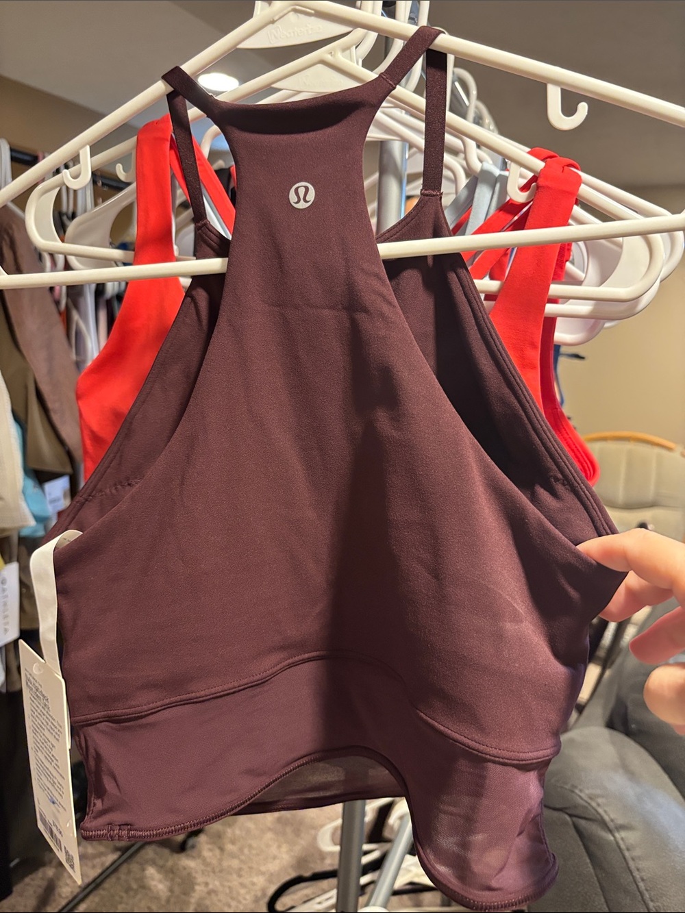 NWT Lululemon Nulu High-Neck Mesh-Hem Tank, B/C Cup in Goodnight Plum - Picture 8 of 8